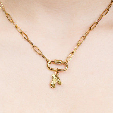 18K Gold PVD Stainless Steel Roller Skate Charm- gold model 