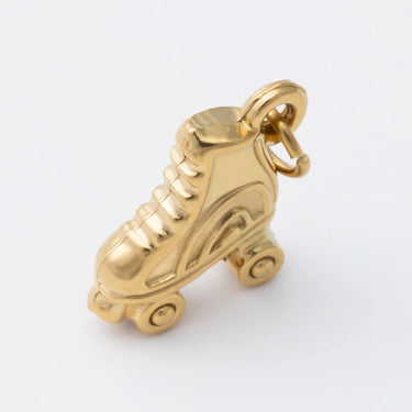 18K Gold PVD Stainless Steel Roller Skate Charm- gold studio