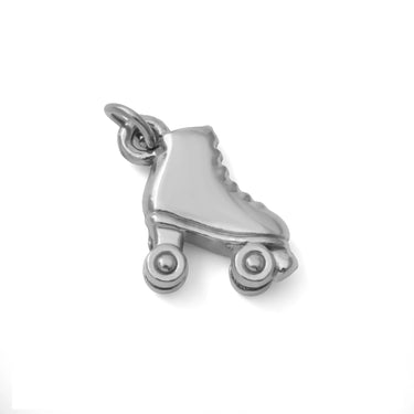 18K Gold PVD Stainless Steel Roller Skate Charm- silver main