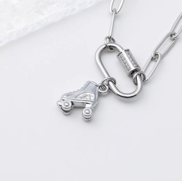 18K Gold PVD Stainless Steel Roller Skate Charm- silver studio 