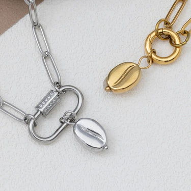 Gold and Silver Coffee Bean Charms