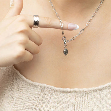 Silver Coffee Bean Charm