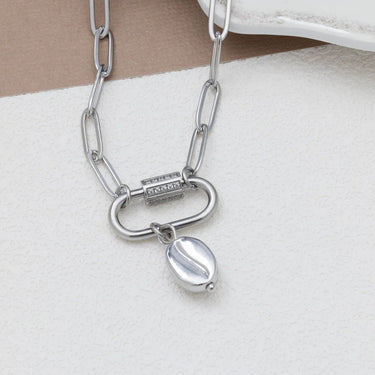 Silver Coffee Bean Charm