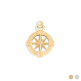 18K Gold PVD Stainless Steel Nautical Compass - gold main 