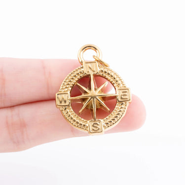 18K Gold PVD Stainless Steel Nautical Compass - scale shot 