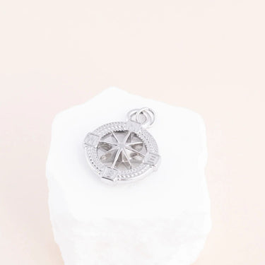 18K Gold PVD Stainless Steel Nautical Compass - silver studio 