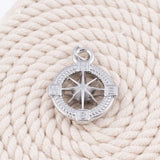 18K Gold PVD Stainless Steel Nautical Compass - silver studio 