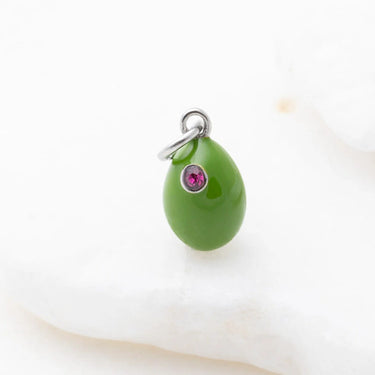 18K Gold PVD Stainless Steel Martini Olive Charm- silver studio 