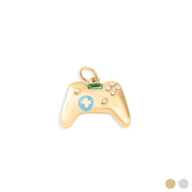 18K Gold PVD Stainless Steel Game Controller Charm- gold main 
