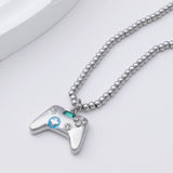 18K Gold PVD Stainless Steel Game Controller Charm- silver studio 