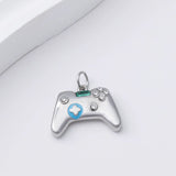 18K Gold PVD Stainless Steel Game Controller Charm- silver studio 