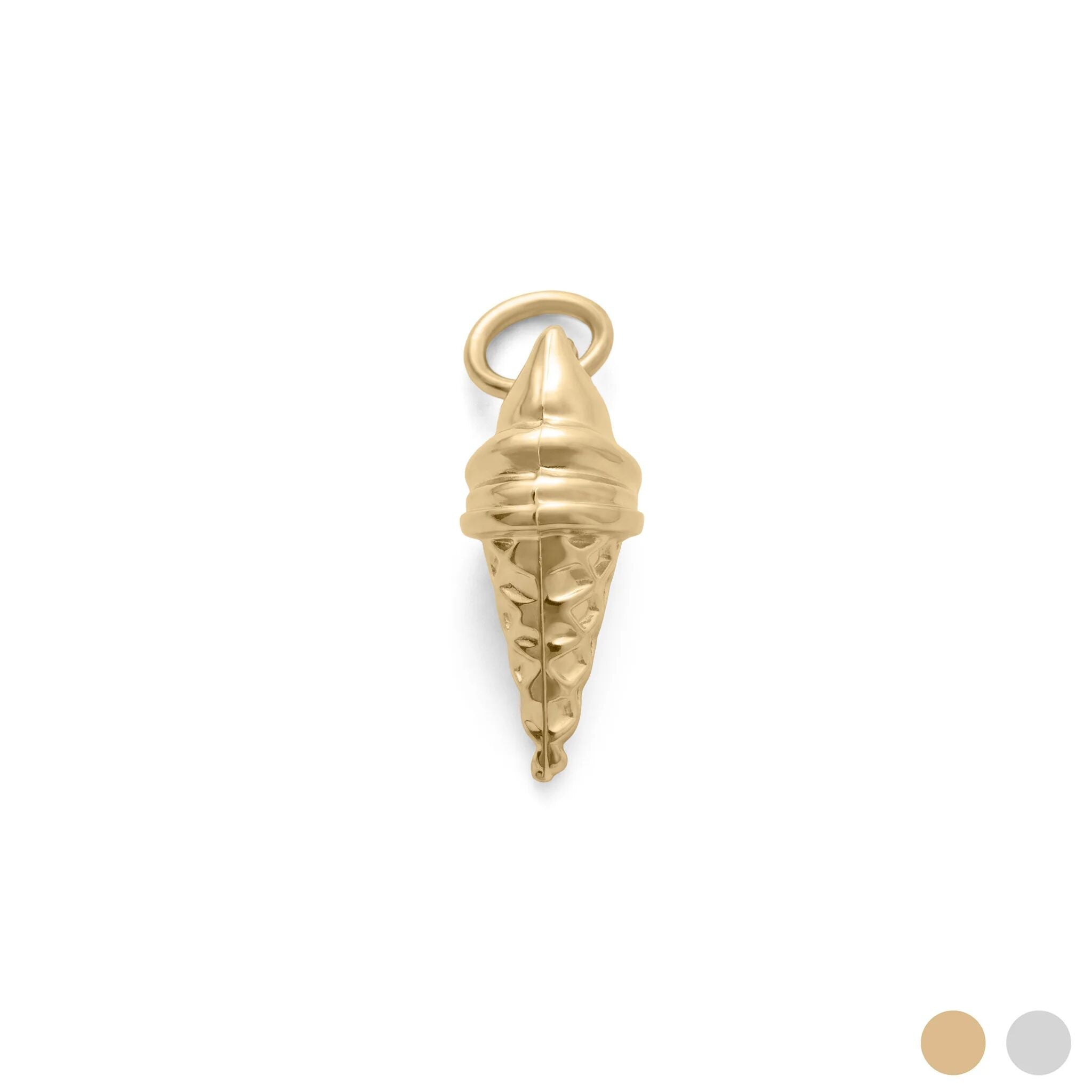 Gold Ice Cream Cone Charm