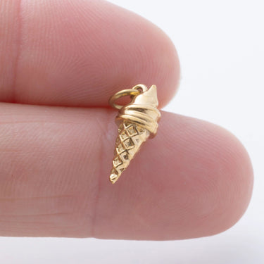 Gold Ice Cream Cone Charm- Scale photo 