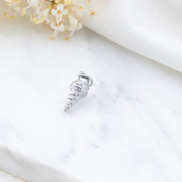 Silver Ice Cream Cone Charm