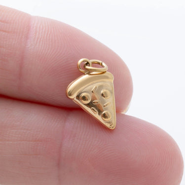 Gold Pizza Charm- Scale shot 