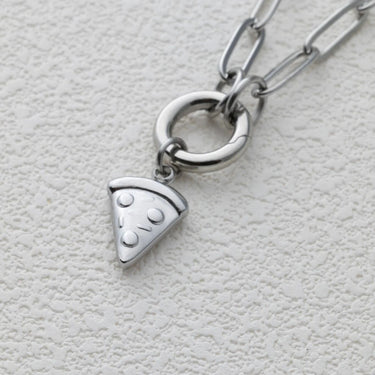 Silver Pizza Charm