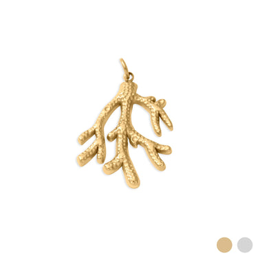 18K Gold PVD Stainless Steel Coral Charm- gold main 