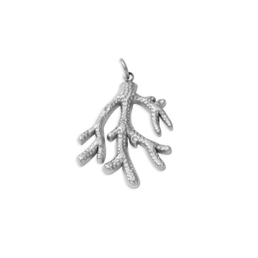 18K Gold PVD Stainless Steel Coral Charm- silver main 
