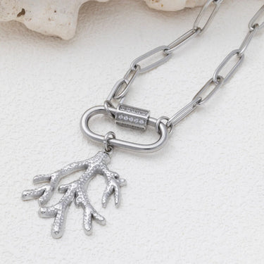 18K Gold PVD Stainless Steel Coral Charm- silver studio 