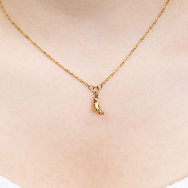 18K Gold PVD Stainless Steel Croissant Charm - gold model 