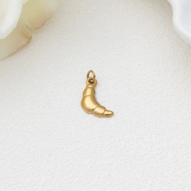 18K Gold PVD Stainless Steel Croissant Charm - gold studio