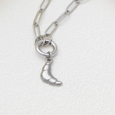 18K Gold PVD Stainless Steel Croissant Charm - silver studio 