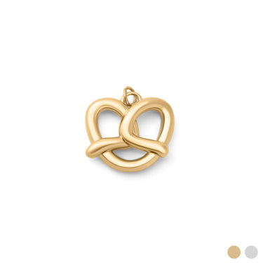 18K Gold PVD Stainless Steel Pretzel Charm- gold main 
