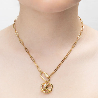 18K Gold PVD Stainless Steel Pretzel Charm- gold model 