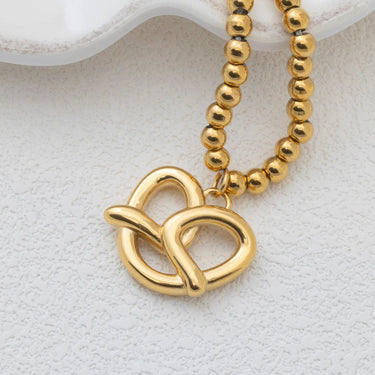 18K Gold PVD Stainless Steel Pretzel Charm- gold studio 