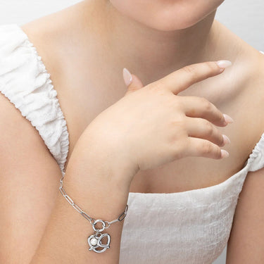 18K Gold PVD Stainless Steel Pretzel Charm- silver model 