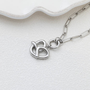 18K Gold PVD Stainless Steel Pretzel Charm- silver studio 
