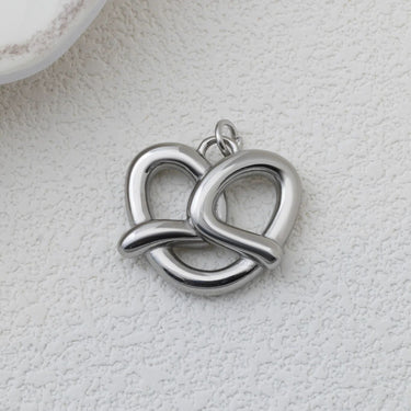 18K Gold PVD Stainless Steel Pretzel Charm- silver studio 