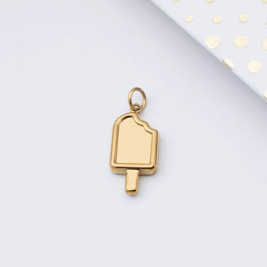 18K Gold PVD Stainless Steel Popsicle Charm- gold studio 