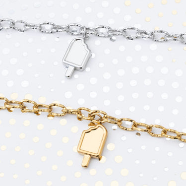 18K Gold PVD Stainless Steel Popsicle Charm - gold and silver studio 