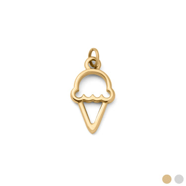 18K Gold PVD Stainless Steel Ice cream Charm- gold main