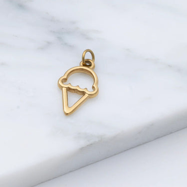 18K Gold PVD Stainless Steel Ice cream Charm- gold studio 