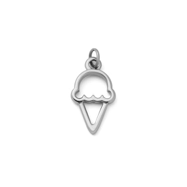 18K Gold PVD Stainless Steel Ice cream Charm- silver main 
