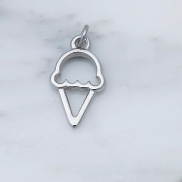 18K Gold PVD Stainless Steel Ice cream Charm- silver studio 