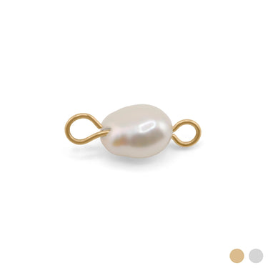 Gold Freshwater Pearl Connector Charm