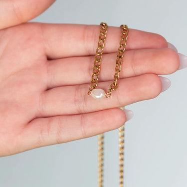 Gold Freshwater Pearl Connector Charm