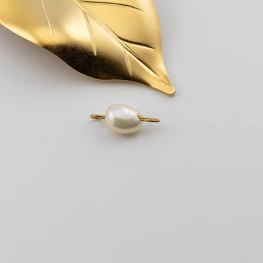 Gold Freshwater Pearl Connector Charm