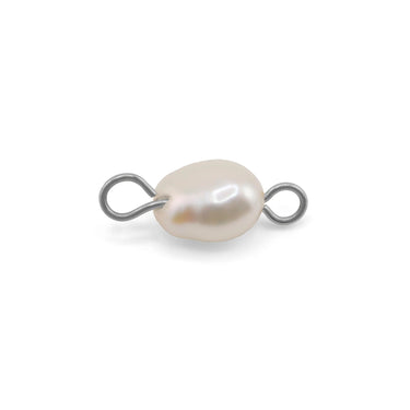 Silver Freshwater Pearl Connector Charm