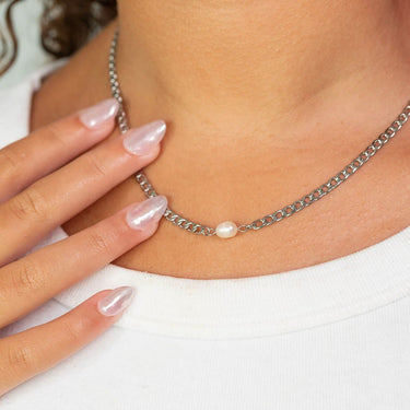 Silver Freshwater Pearl Connector Charm