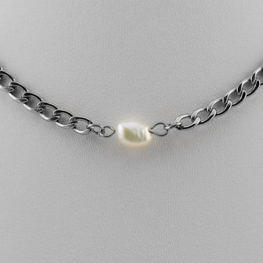 Silver Freshwater Pearl Connector Charm