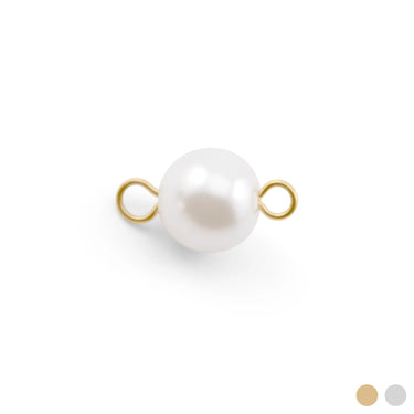 Gold Glass Pearl Connector Charm