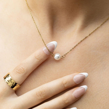 Gold Glass Pearl Connector Charm