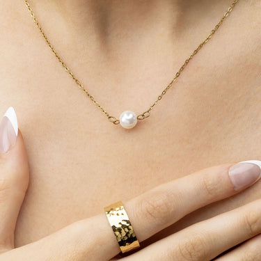 Gold Glass Pearl Connector Charm