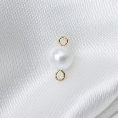 Gold Glass Pearl Connector Charm