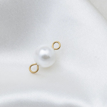Gold Glass Pearl Connector Charm