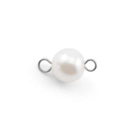 Silver Glass Pearl Connector Charm